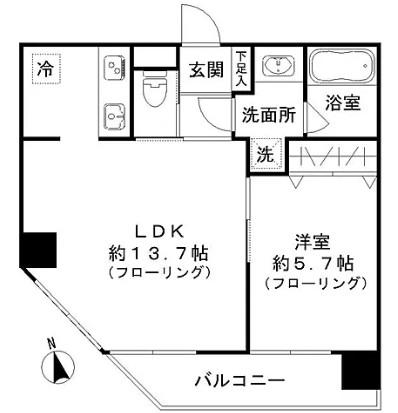 GL蔵前(1LDK/3階)の間取り写真