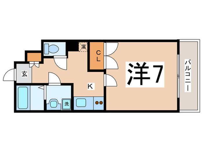 BRAVI新町(1K/5階)の間取り写真