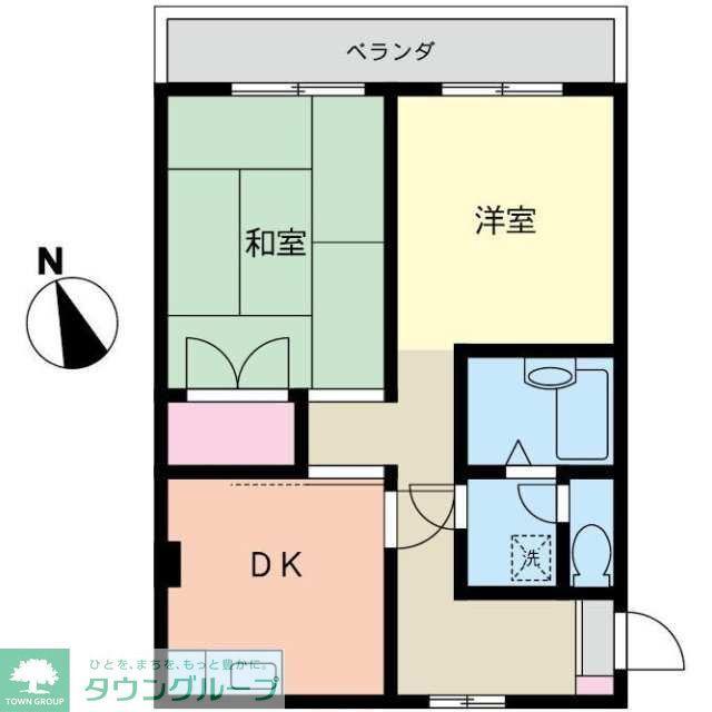 ハイム樹の花(2DK/2階)の間取り写真