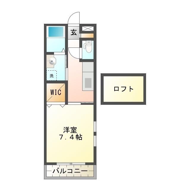 エクセルコートIII(1K/2階)の間取り写真