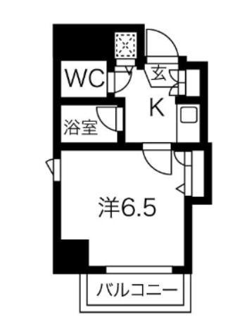 スパシエ府中駅前(1K/7階)の間取り写真