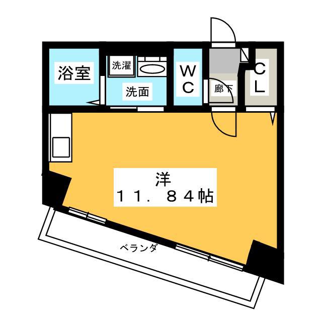 スリーティアラズ(ワンルーム/6階)の間取り写真