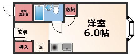 アリタマンション長瀬(ワンルーム/3階)の間取り写真