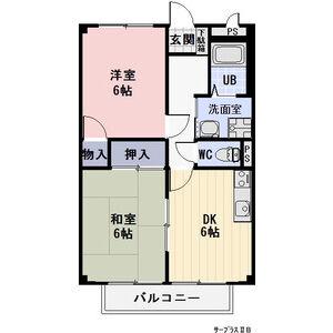 センティヴェール(2DK/2階)の間取り写真