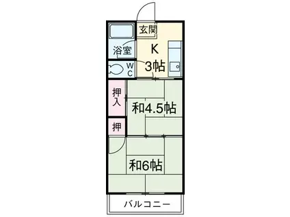 山惣マンション(2K/2階)の間取り写真