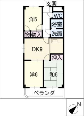 ネスパルド江南(3DK/2階)の間取り写真