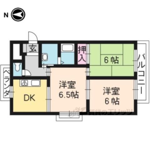 エクシード西大津(3DK/3階)の間取り写真