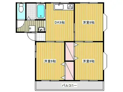 メゾンAYA(3DK/2階)の間取り写真