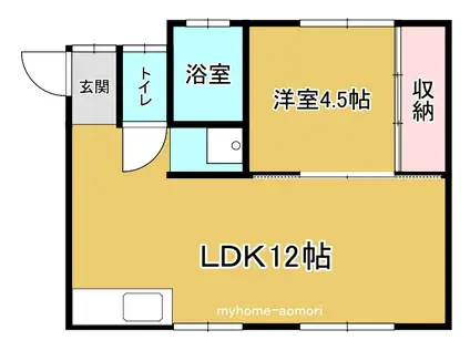 白鴎館E(1LDK/2階)の間取り写真