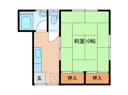 八木アパート(1K/2階)の間取り写真