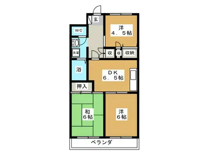 エトワール五香(3DK/1階)の間取り写真