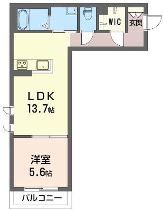 フェリーチェ(1LDK/1階)の間取り写真
