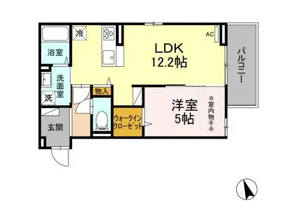 DーROOM清水新居II(1LDK/2階)の間取り写真