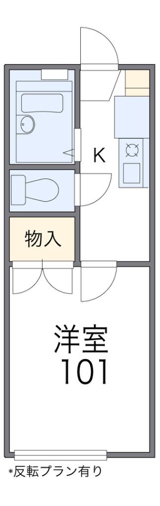 レオパレスRAFFINATOI(1K/1階)の間取り写真
