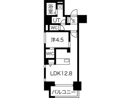 ザ・レジデンスパーク久屋大通(1LDK/8階)の間取り写真