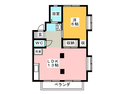 サンハイツ安田A(1LDK/1階)の間取り写真