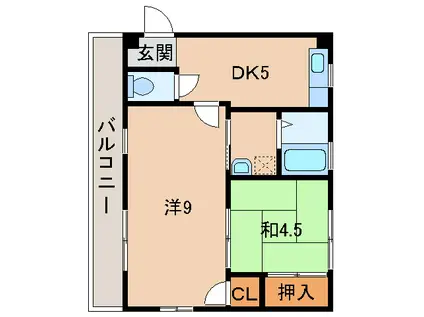 ニュー三喜マンション(2DK/2階)の間取り写真