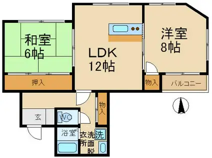 デイブレイク210(2LDK/4階)の間取り写真