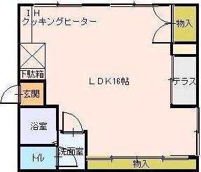 ＪＲ福塩線 備後本庄駅 徒歩12分 3階建 築23年(ワンルーム/1階)の間取り写真