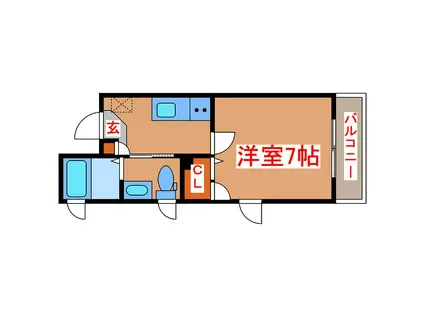 GLORIETTEII(1K/1階)の間取り写真