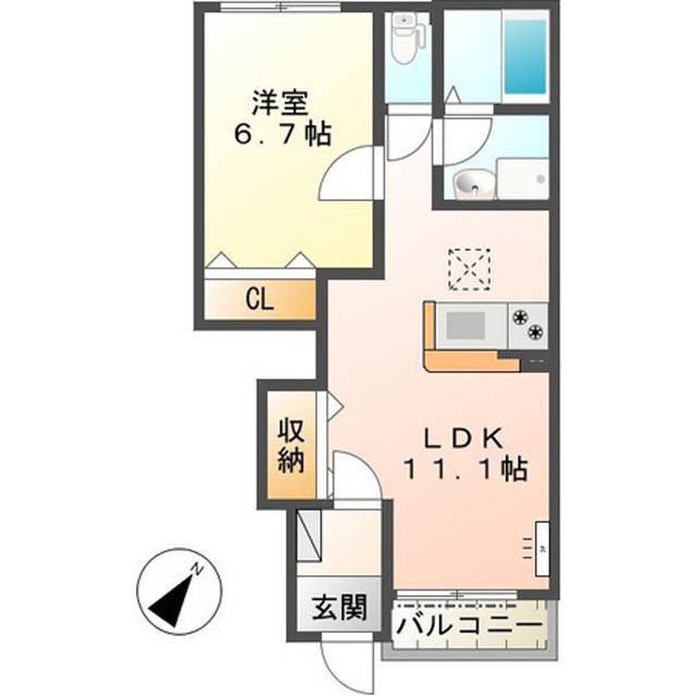 フレシール(1LDK/1階)の間取り写真