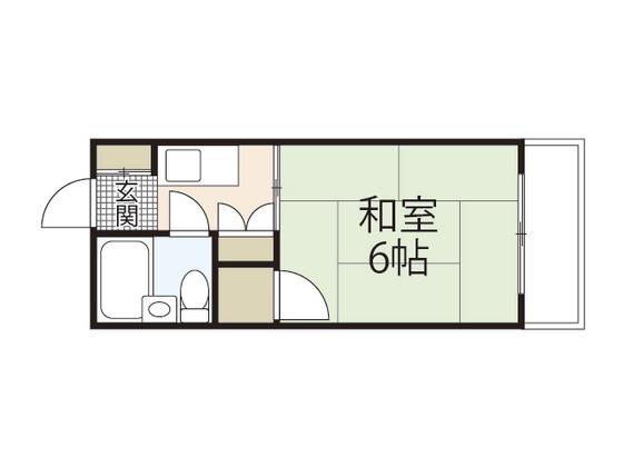 プレアール庚午中(1K/2階)の間取り写真