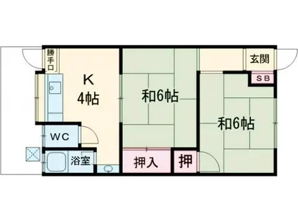 よしみ荘(2K/1階)の間取り写真