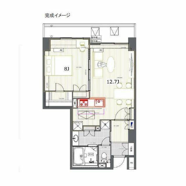 LASANTE五反田(1LDK/14階)の間取り写真