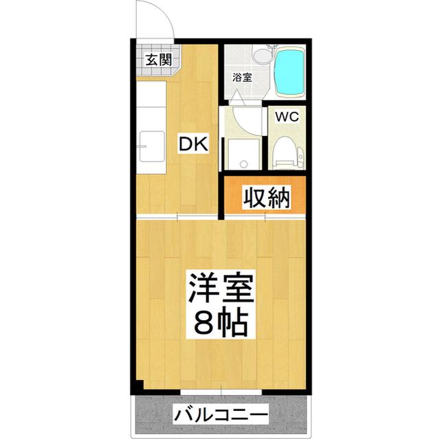マイホームタウン(1DK/1階)の間取り写真