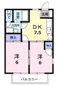 エトワール(2LDK/2階)の間取り写真