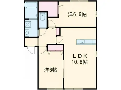 YUME A(2LDK/2階)の間取り写真