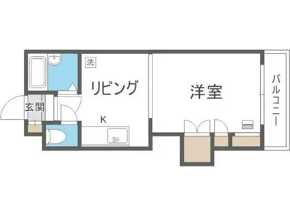 プリンスハイツ(1DK/1階)の間取り写真