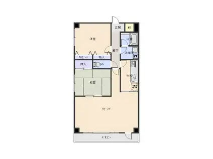 プロシード甲府(2LDK/10階)の間取り写真