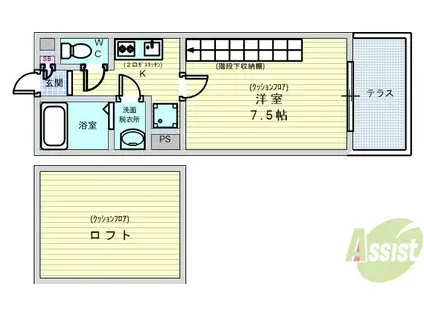 ALPHA STAGE APM(1K/1階)の間取り写真