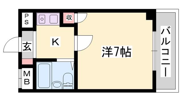 HOUMI北条口(1K/3階)の間取り写真