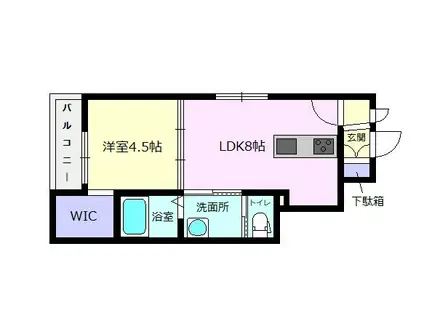 ドルチェ・ヴィータ朝日C(1LDK/1階)の間取り写真