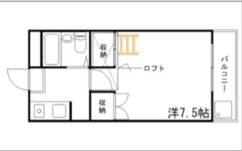 城北ハイツ(1K/2階)の間取り写真