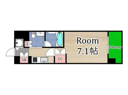 セイワパレス大阪城北(1K/6階)の間取り写真