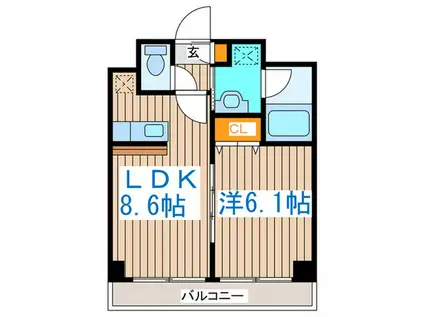 AMBIENTE619(1LDK/2階)の間取り写真