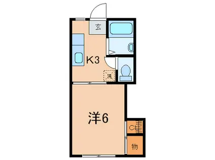 チェリーハイツ(1K/1階)の間取り写真