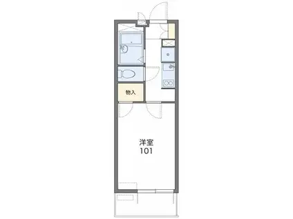 レオパレスSILK(1K/3階)の間取り写真