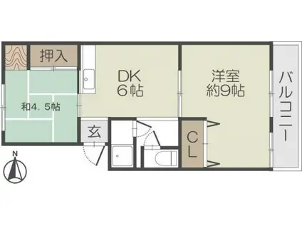 マンション和光(2DK/3階)の間取り写真