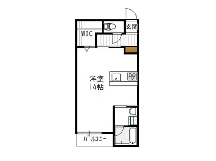 第1ピノキオコーポ東棟(ワンルーム/1階)の間取り写真