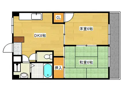 芦屋ビレッジ(1K/5階)の間取り写真