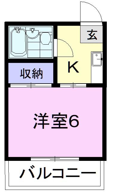 コーポ東新III(1K/2階)の間取り写真