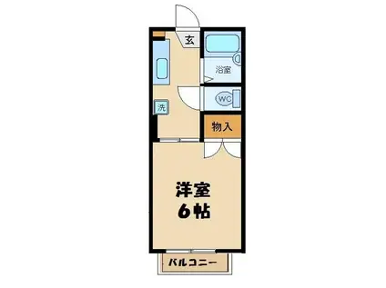 サンハイツ(1K/1階)の間取り写真