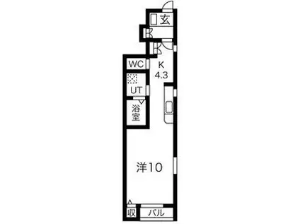 ＪＲ常磐線 原ノ町駅 徒歩25分 2階建 築11年(1K/1階)の間取り写真