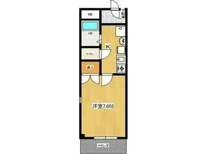 HANAMIZUKI四軒家(1K/1階)の間取り写真