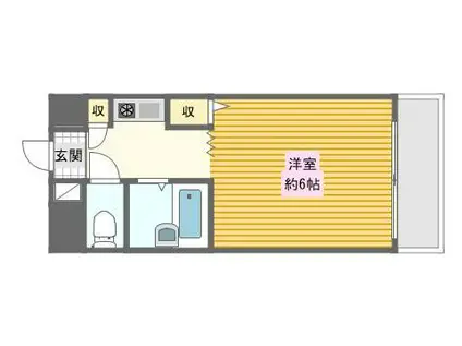 普茶マンション(1K/5階)の間取り写真