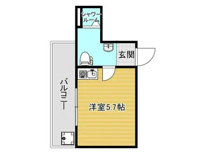 カンフォート吹田(ワンルーム/3階)の間取り写真